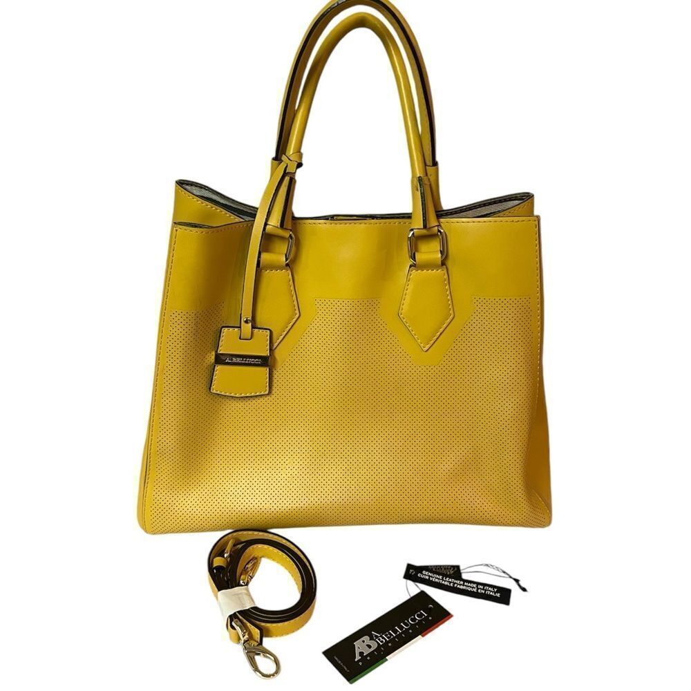 A. Bellucci Italian leather mustard‎ yellow bag B93